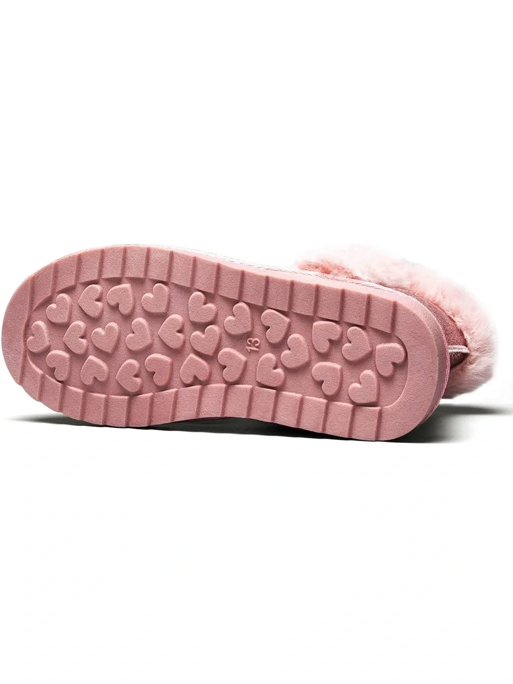 Kids Sparkle Pink Faux Fur Winter Boots